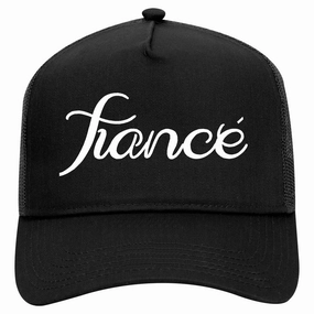 Fiance Engaged Engagement Retro Adult 5 Panel Mesh Trucker Hat