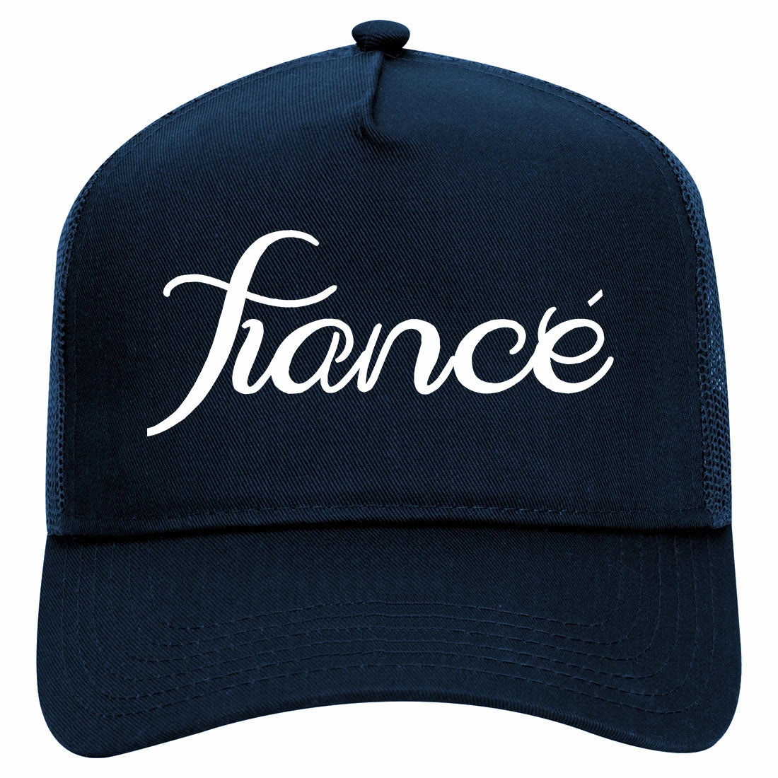 Fiance Engaged Engagement Retro Adult 5 Panel Mesh Trucker Hat