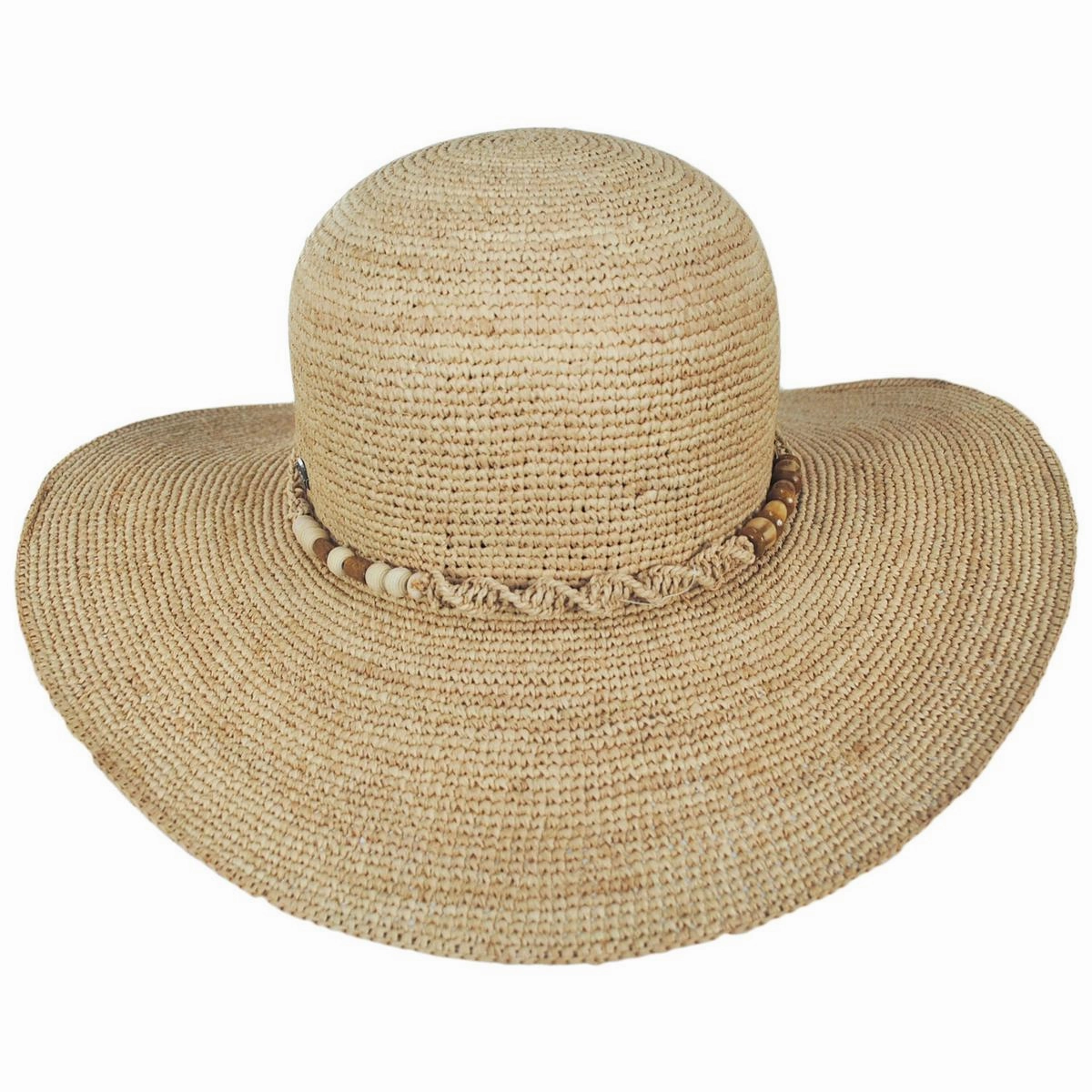 Fiesta Island Raffia Crochet Straw Swinger Sun Hat