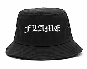 Flames of Fire Gold Frame Bucket Hat