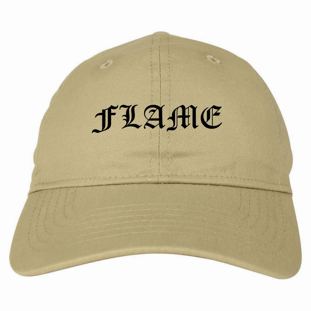 Flames of Fire Gold Frame Dad Hat