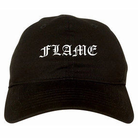 Flames of Fire Gold Frame Dad Hat
