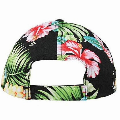 Floral Print Low Profile Unstructured Curved Visor Velcro Hat