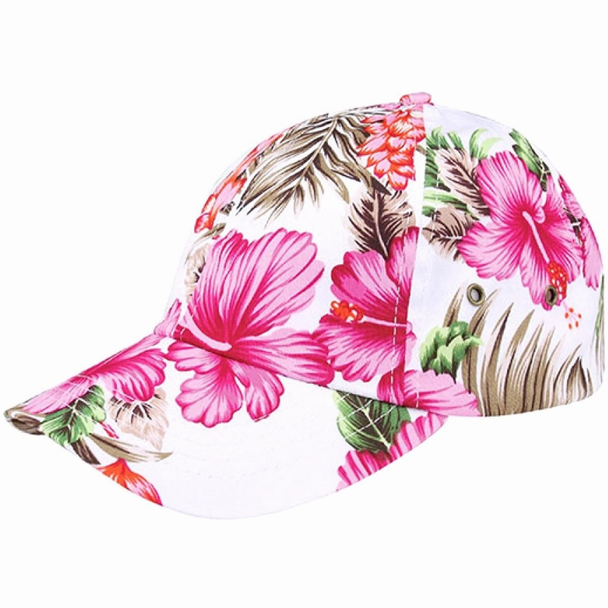 Floral Print Low Profile Unstructured Curved Visor Velcro Hat
