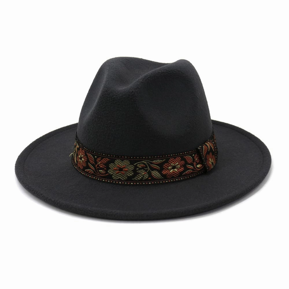 Floral Ribbon Fedora Hat