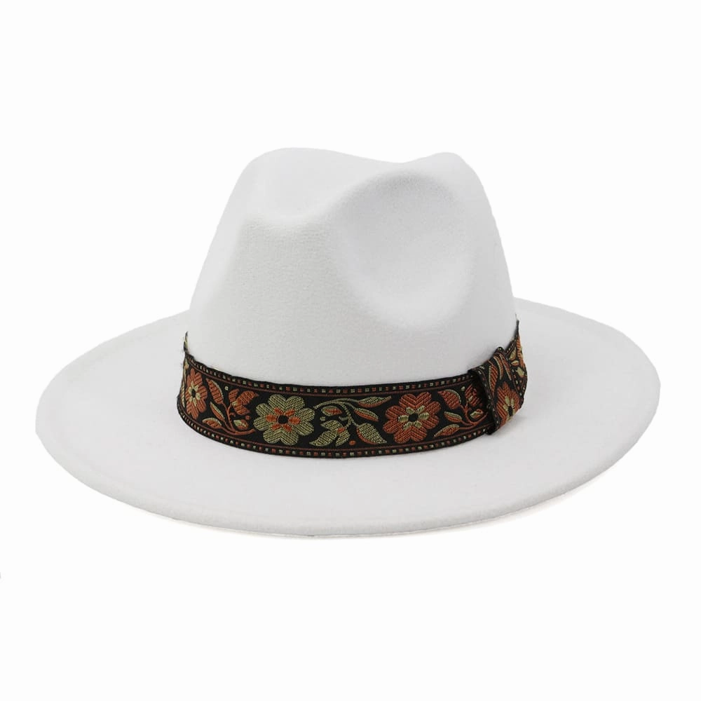 Floral Ribbon Fedora Hat