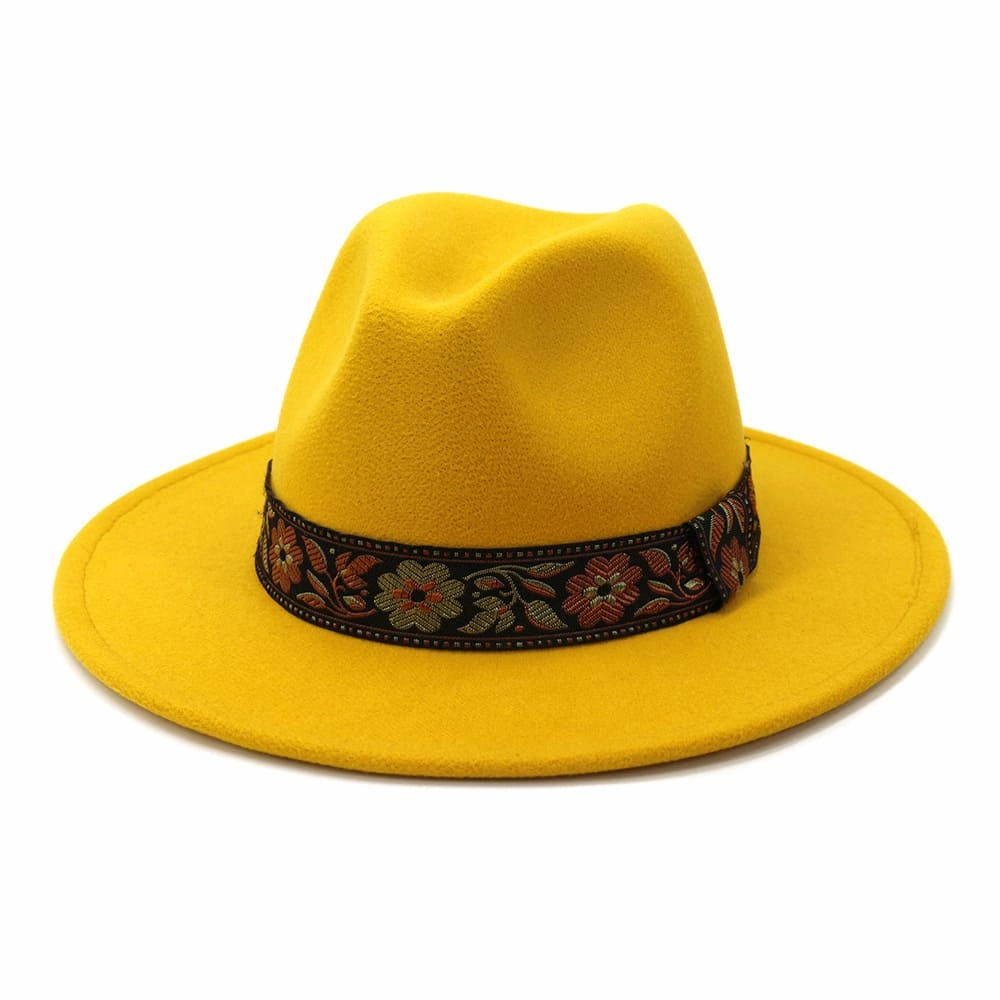 Floral Ribbon Fedora Hat