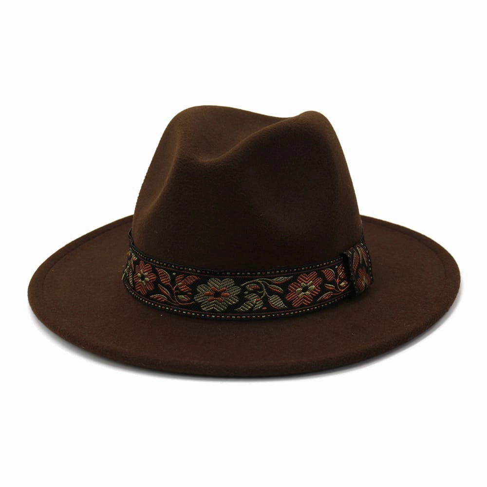 Floral Ribbon Fedora Hat