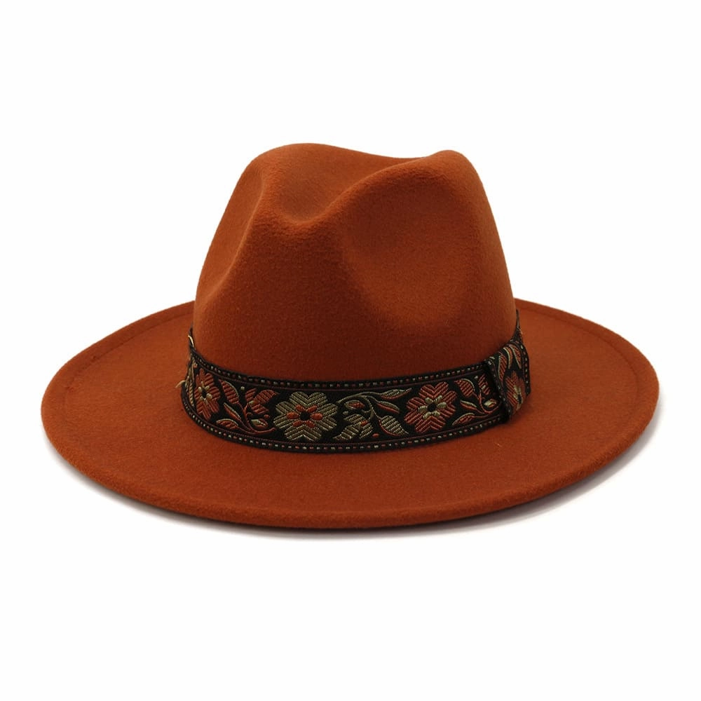 Floral Ribbon Fedora Hat