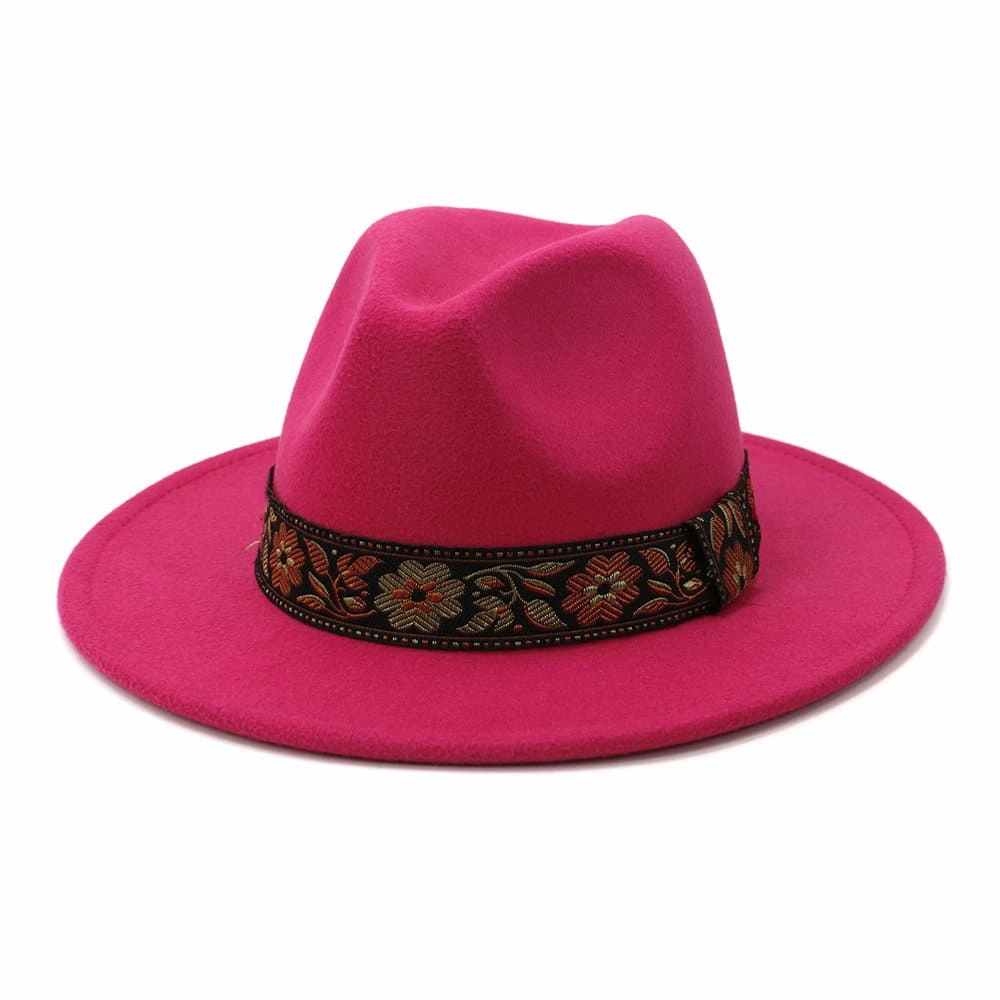 Floral Ribbon Fedora Hat