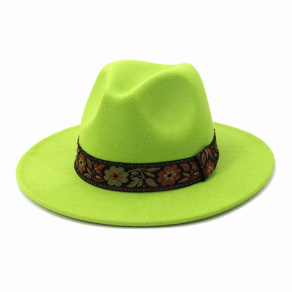 Floral Ribbon Fedora Hat
