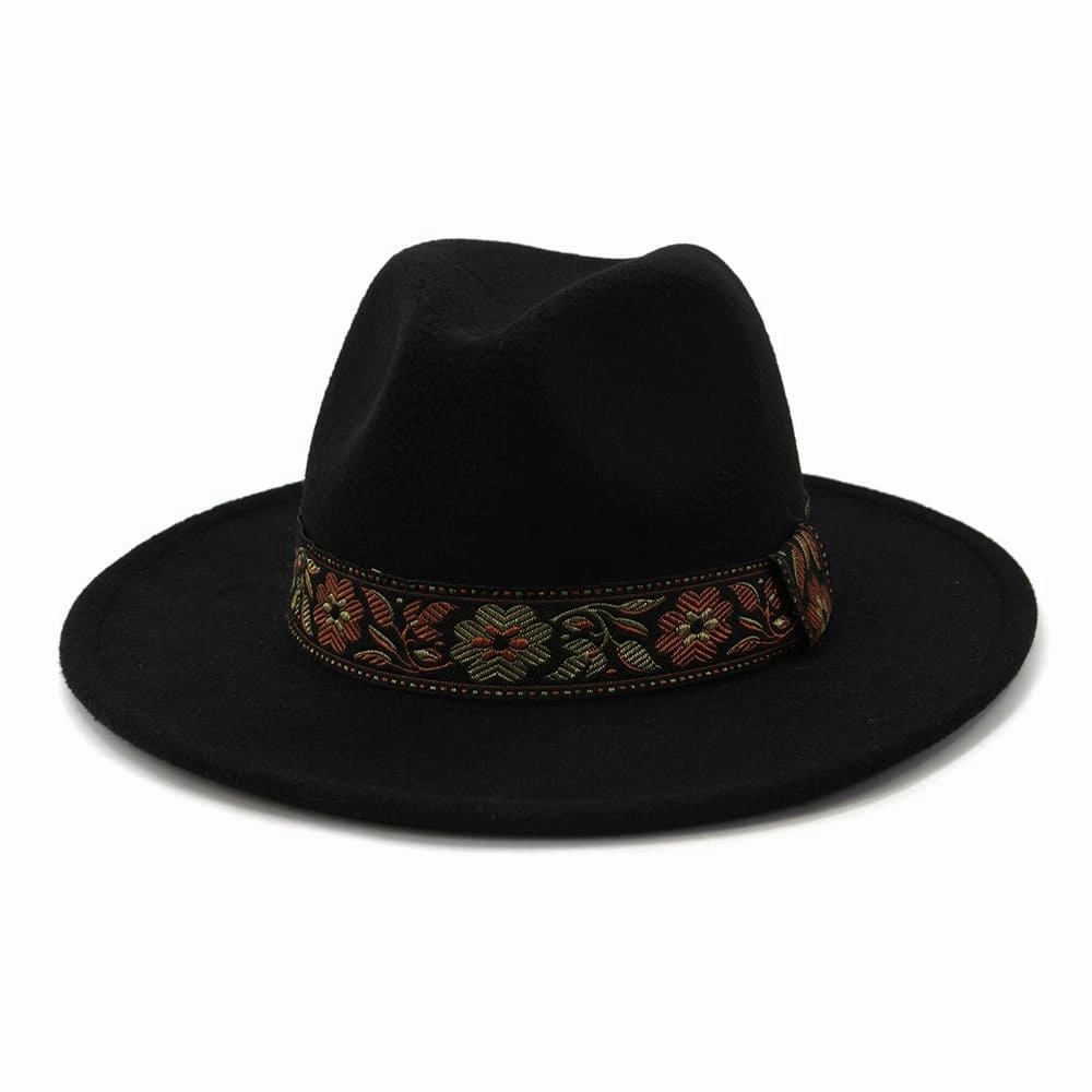 Floral Ribbon Fedora Hat