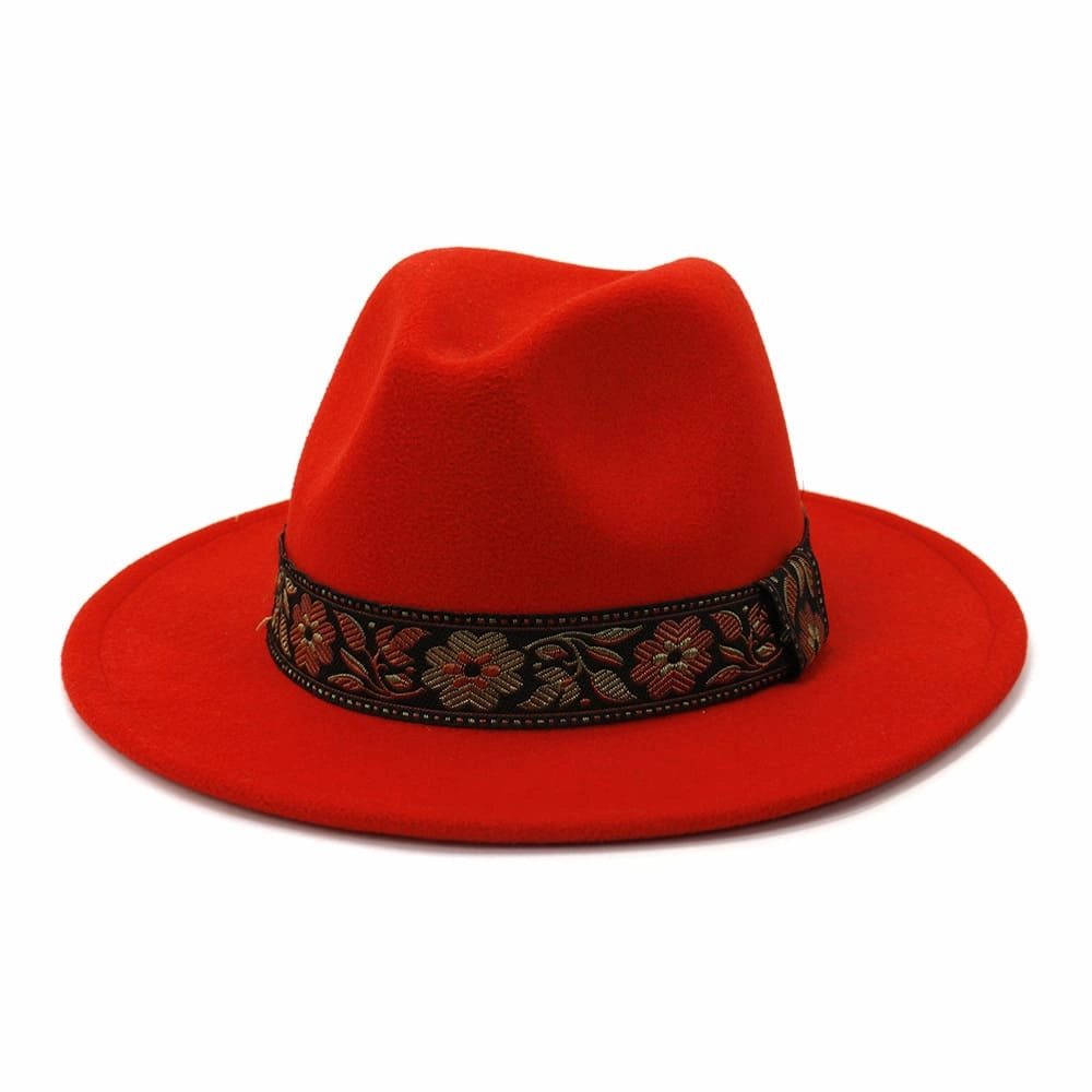 Floral Ribbon Fedora Hat