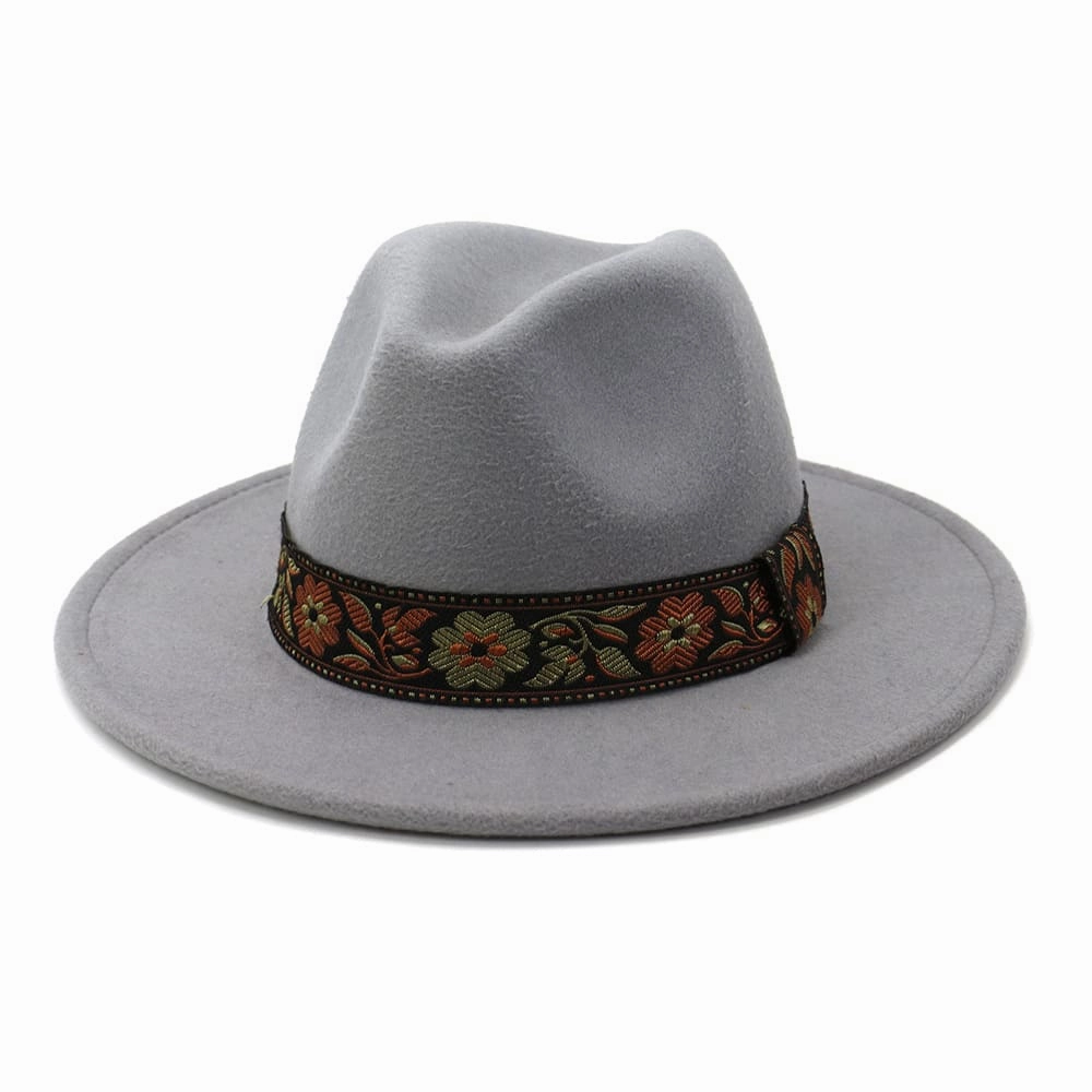Floral Ribbon Fedora Hat