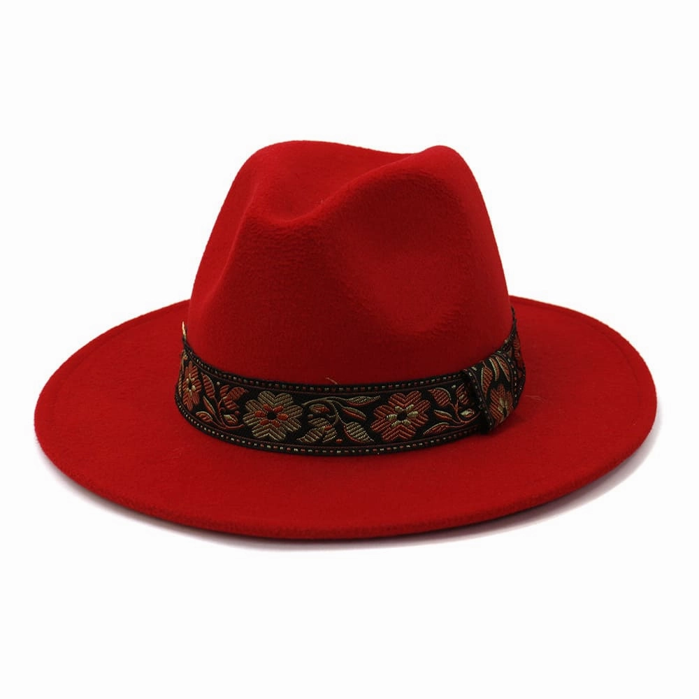 Floral Ribbon Fedora Hat