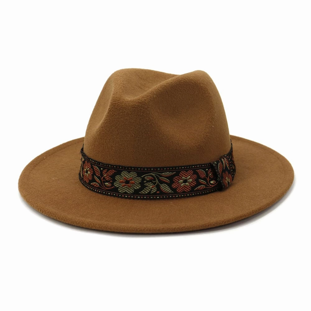 Floral Ribbon Fedora Hat