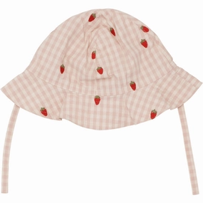 Flss Pink Berry Gingham Dolly Sunhat