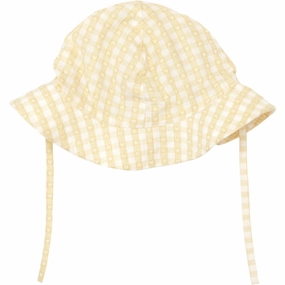 Flss Soft Yellow Heart Gingham Olivia Sunhat