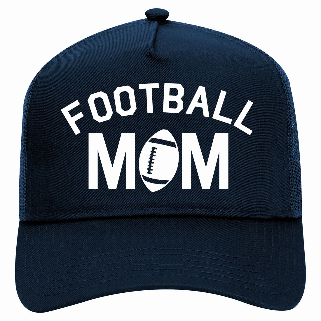 Football Mom Sports Retro Adult 5 Panel Mesh Trucker Hat