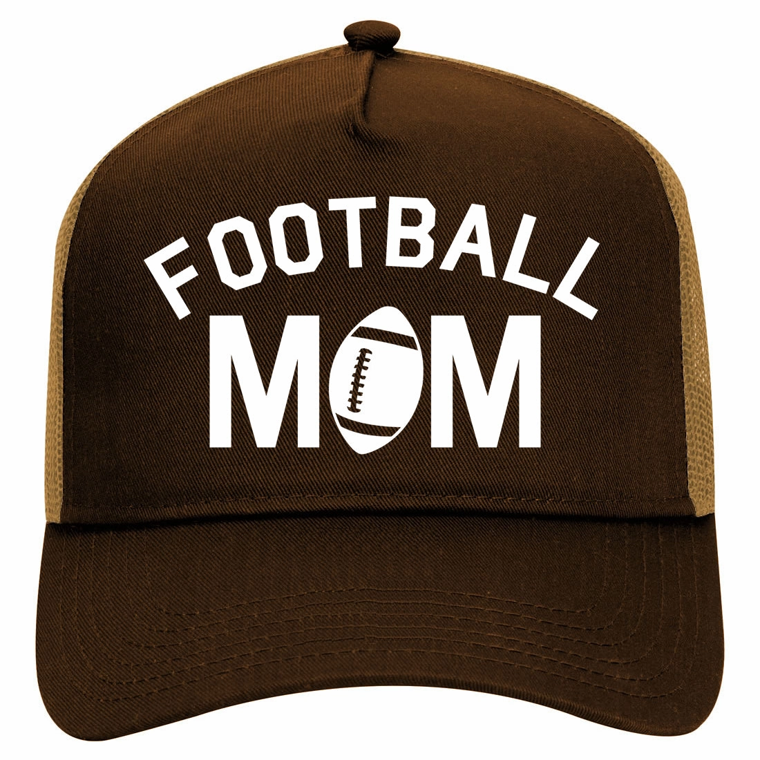 Football Mom Sports Retro Adult 5 Panel Mesh Trucker Hat