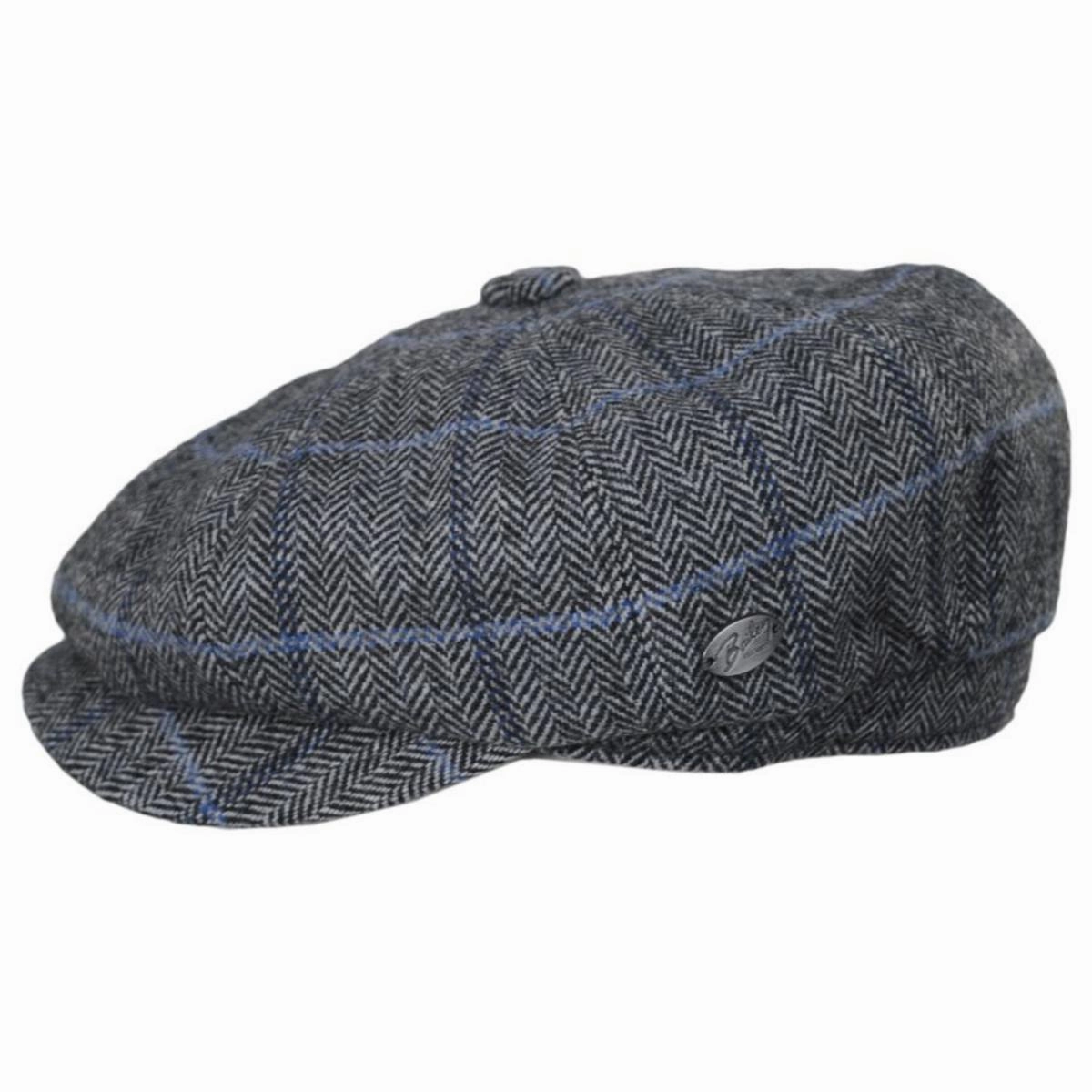 Foster Wool Herringbone Plaid Earflap Newsboy Cap