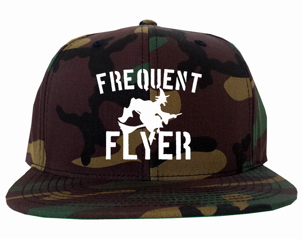Frequent Flyer Witch Funny Halloween Mens Snapback Hat