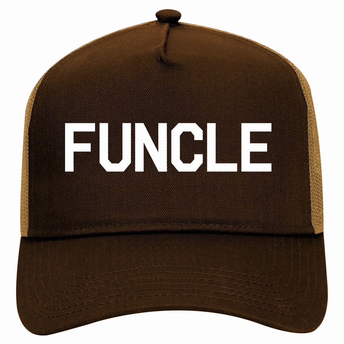 Funcle Fun Funny Uncle Retro Adult 5 Panel Mesh Trucker Hat