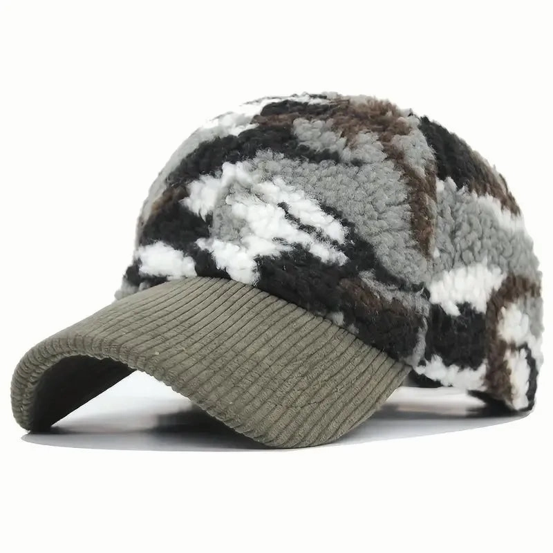 Fur Camouflage Corduroy Baseball Cap