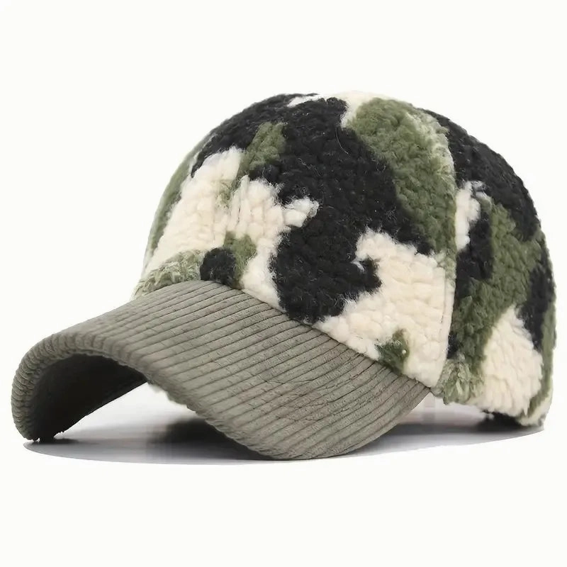 Fur Camouflage Corduroy Baseball Cap