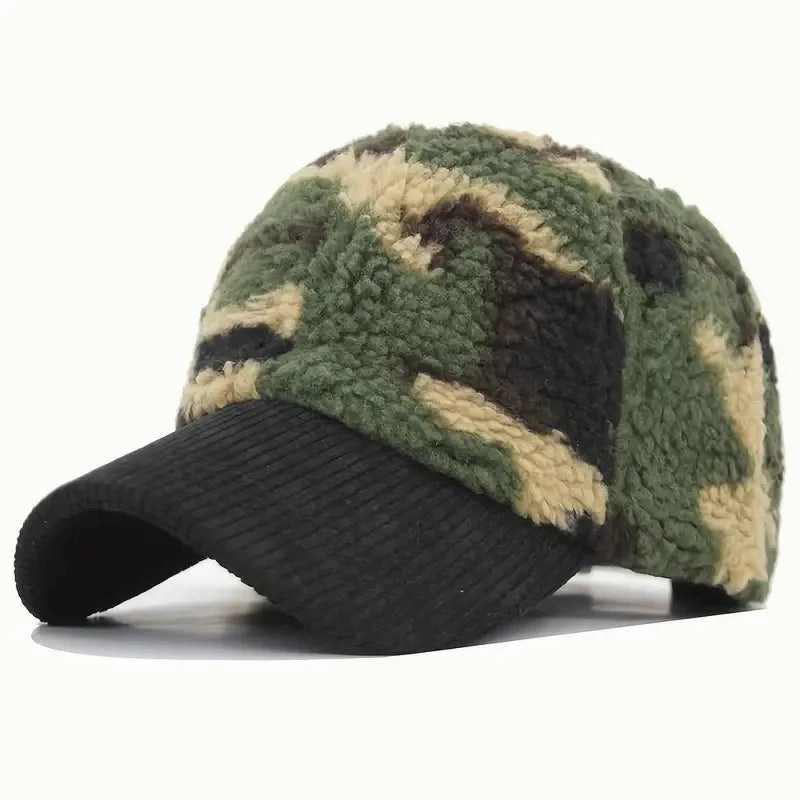 Fur Camouflage Corduroy Baseball Cap