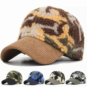 Fur Camouflage Corduroy Baseball Cap