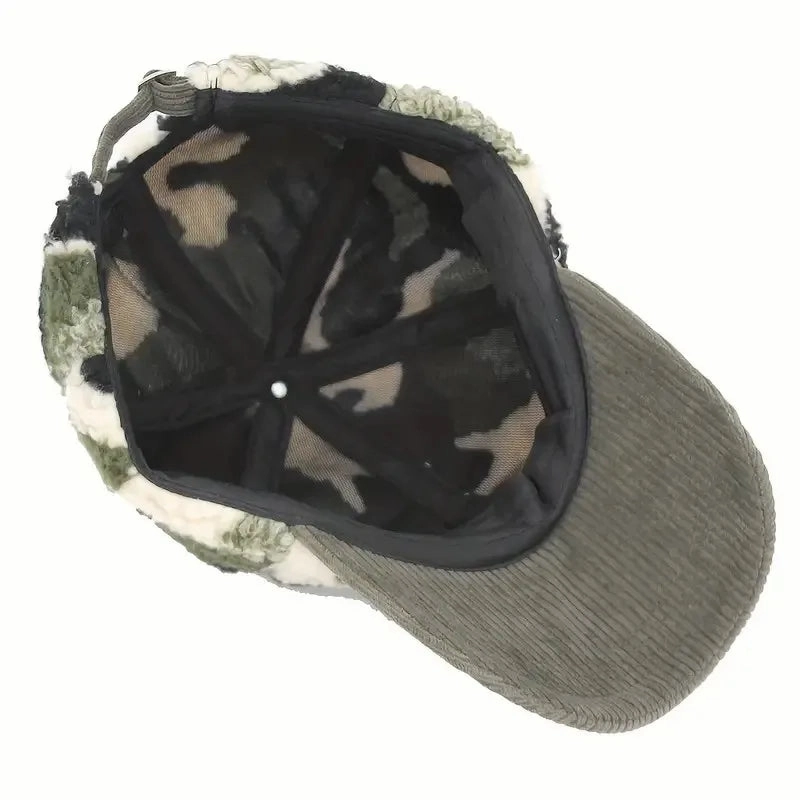 Fur Camouflage Corduroy Baseball Cap
