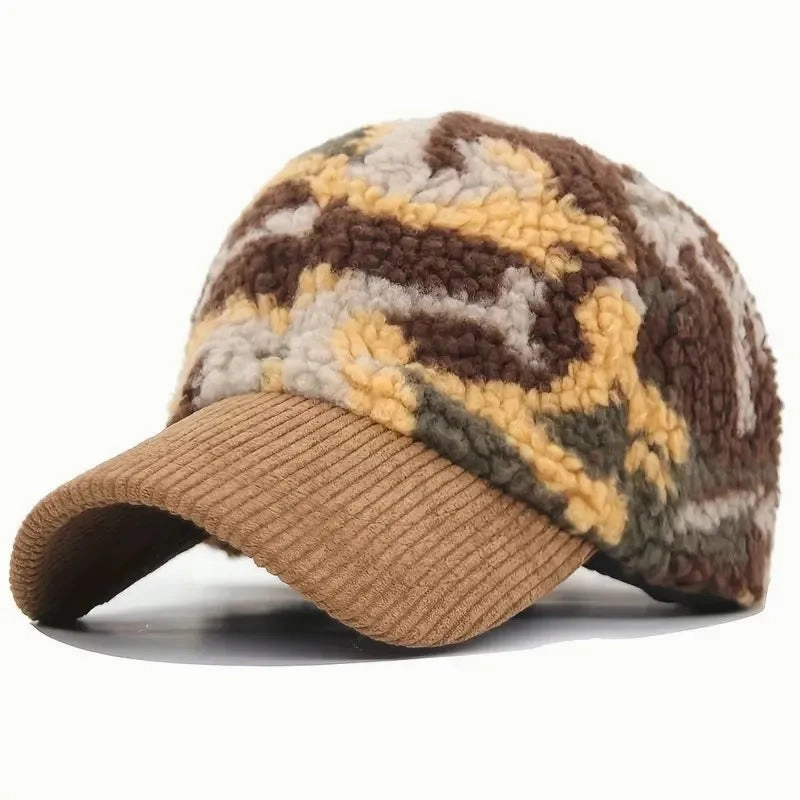 Fur Camouflage Corduroy Baseball Cap