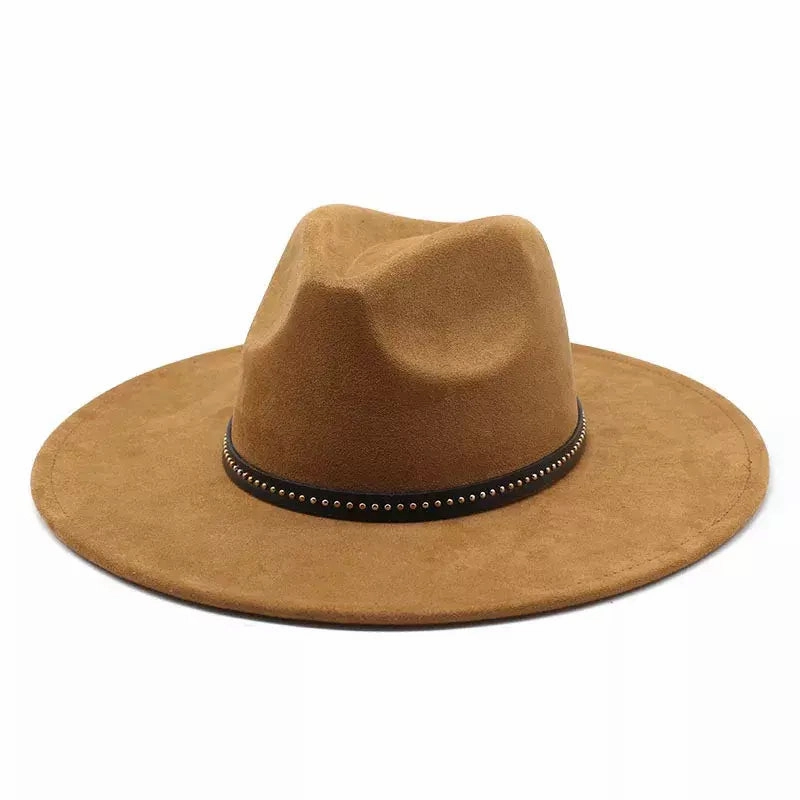 Garret Wide Brim Suede Fedora Hat