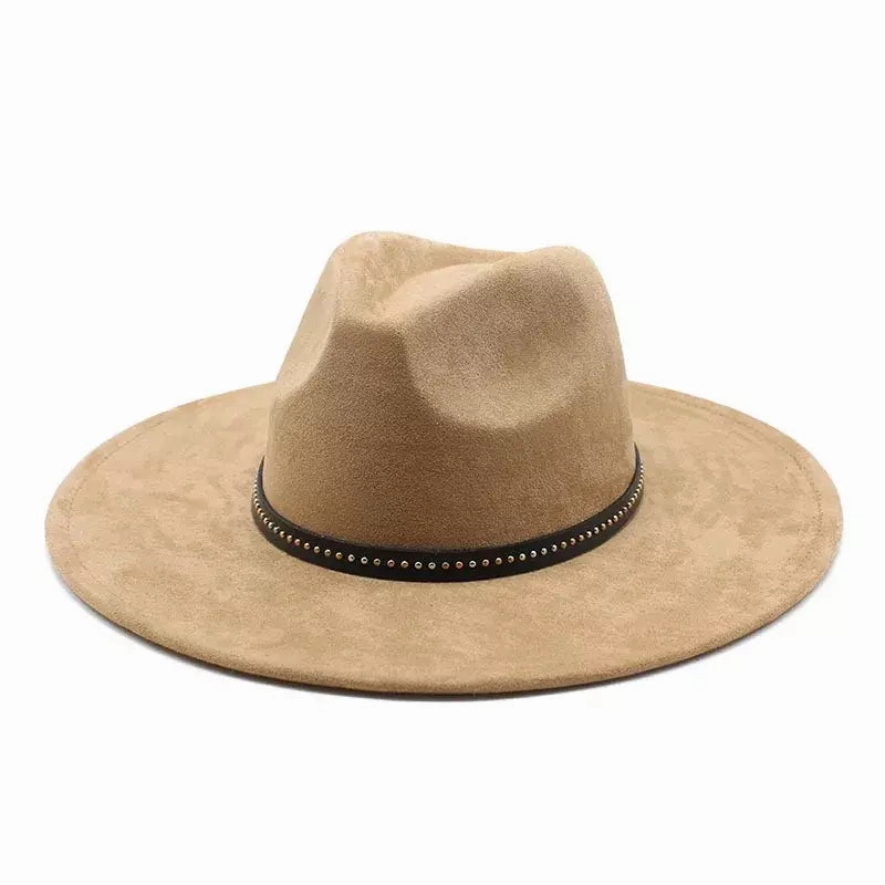Garret Wide Brim Suede Fedora Hat