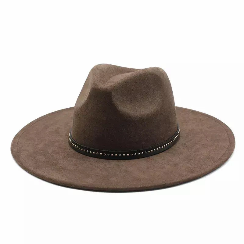Garret Wide Brim Suede Fedora Hat