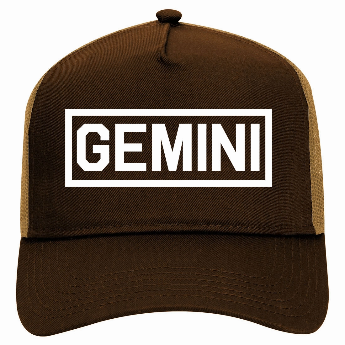 Gemini Horoscope Astrology Sign Retro Adult 5 Panel Mesh Trucker Hat