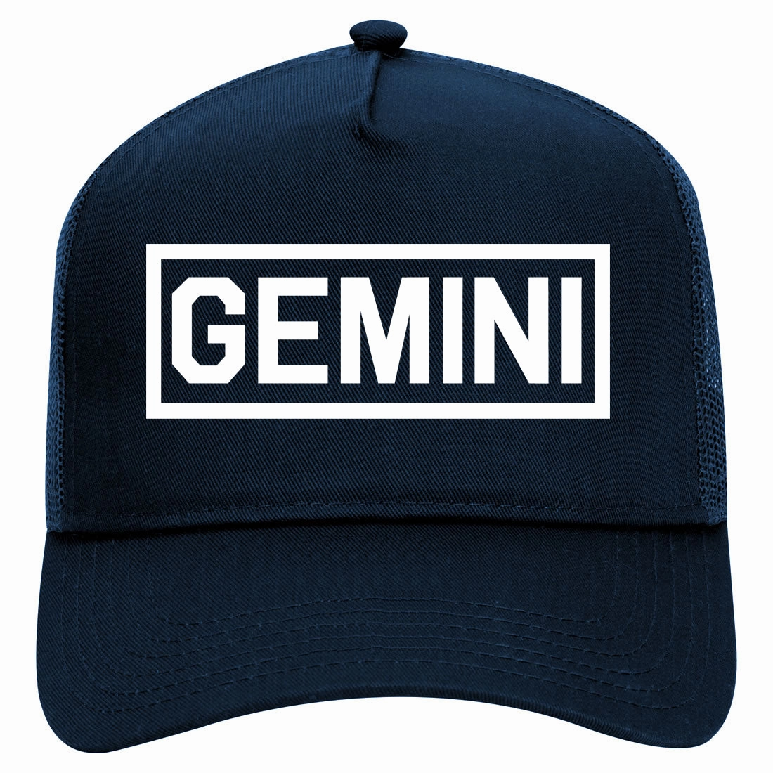 Gemini Horoscope Astrology Sign Retro Adult 5 Panel Mesh Trucker Hat