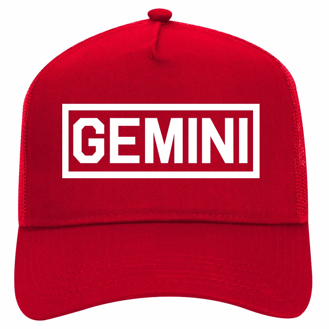 Gemini Horoscope Astrology Sign Retro Adult 5 Panel Mesh Trucker Hat