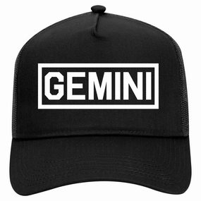 Gemini Horoscope Astrology Sign Retro Adult 5 Panel Mesh Trucker Hat
