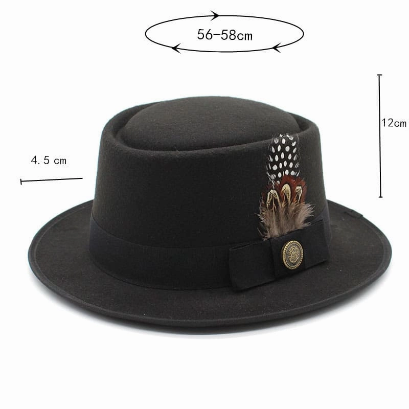 Giovanni Feather Porkpie Hat