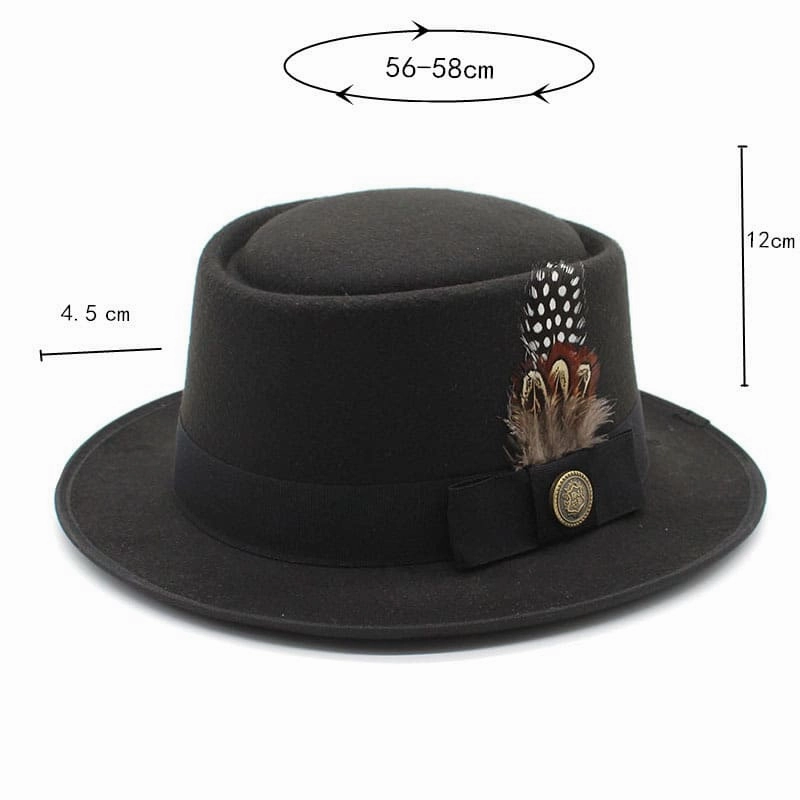 Giovanni Feather Porkpie Hat