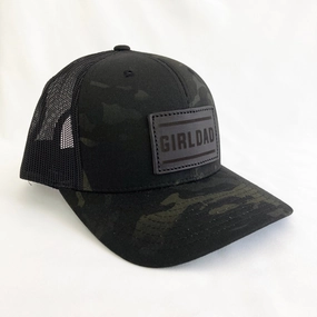 Girldad? Black Camo Leather Patch Trucker Hat