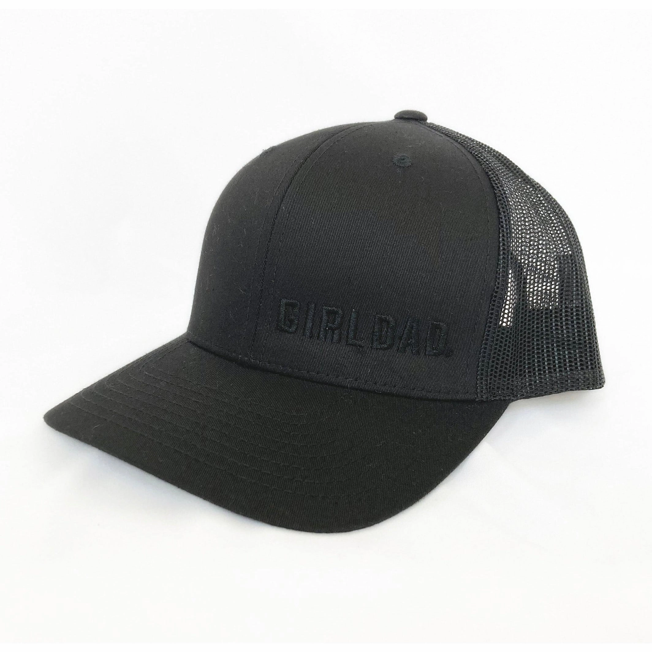 Girldad? Black with Black Offset logo Embroidered Trucker Hat