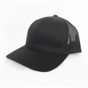 Girldad? Black with Black Offset logo Embroidered Trucker Hat