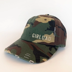 Girldad? Camo Distressed Embroidered Unstructured Hat