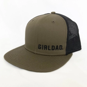 Girldad? Embroidered Trucker Hat Olive/Black Offset Logo