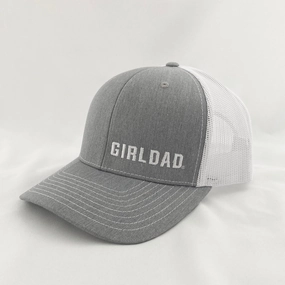 Girldad? Grey & White with Offset Logo Embroidered Trucker Hat