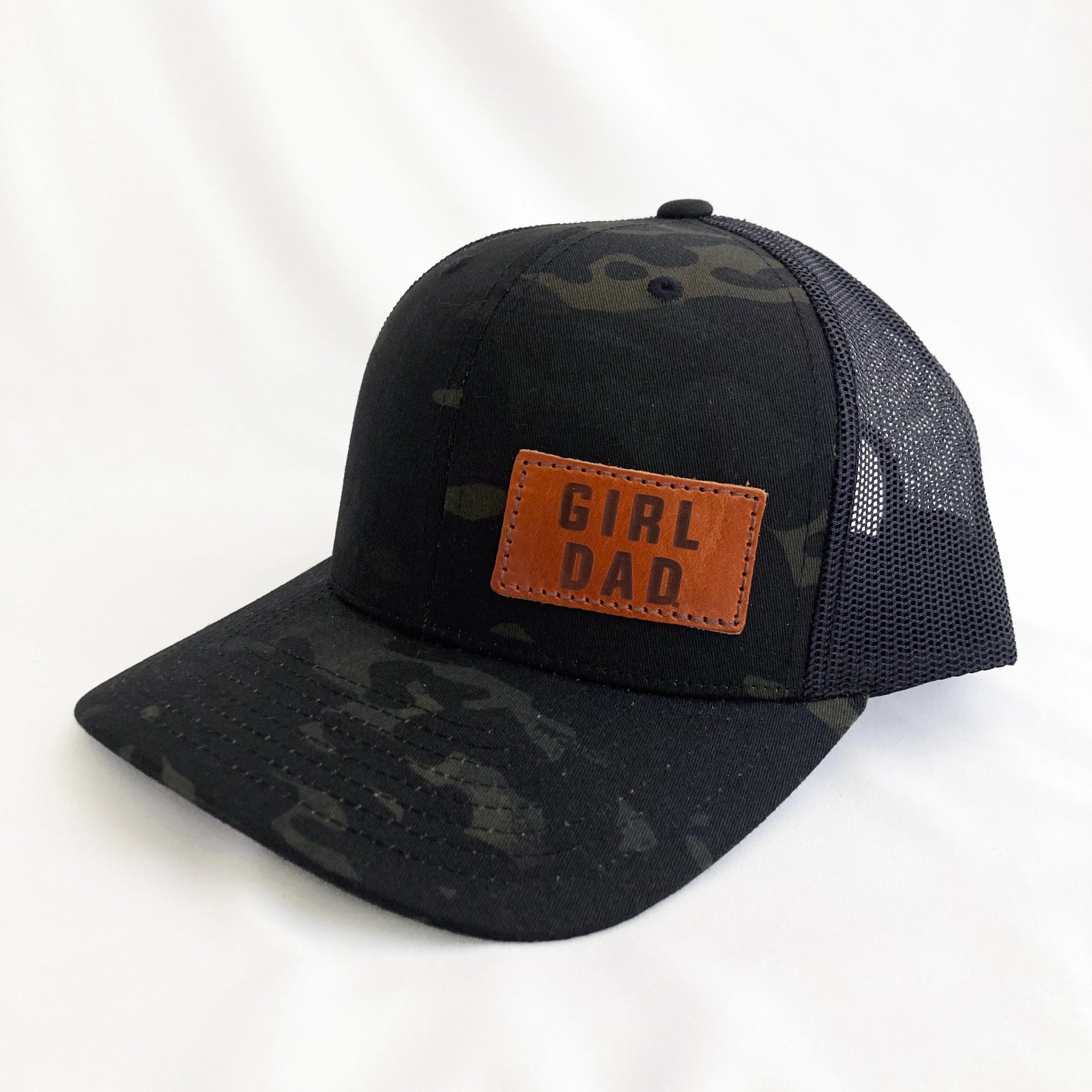 Girldad? Offset Camouflage Leather Patch Trucker Hat