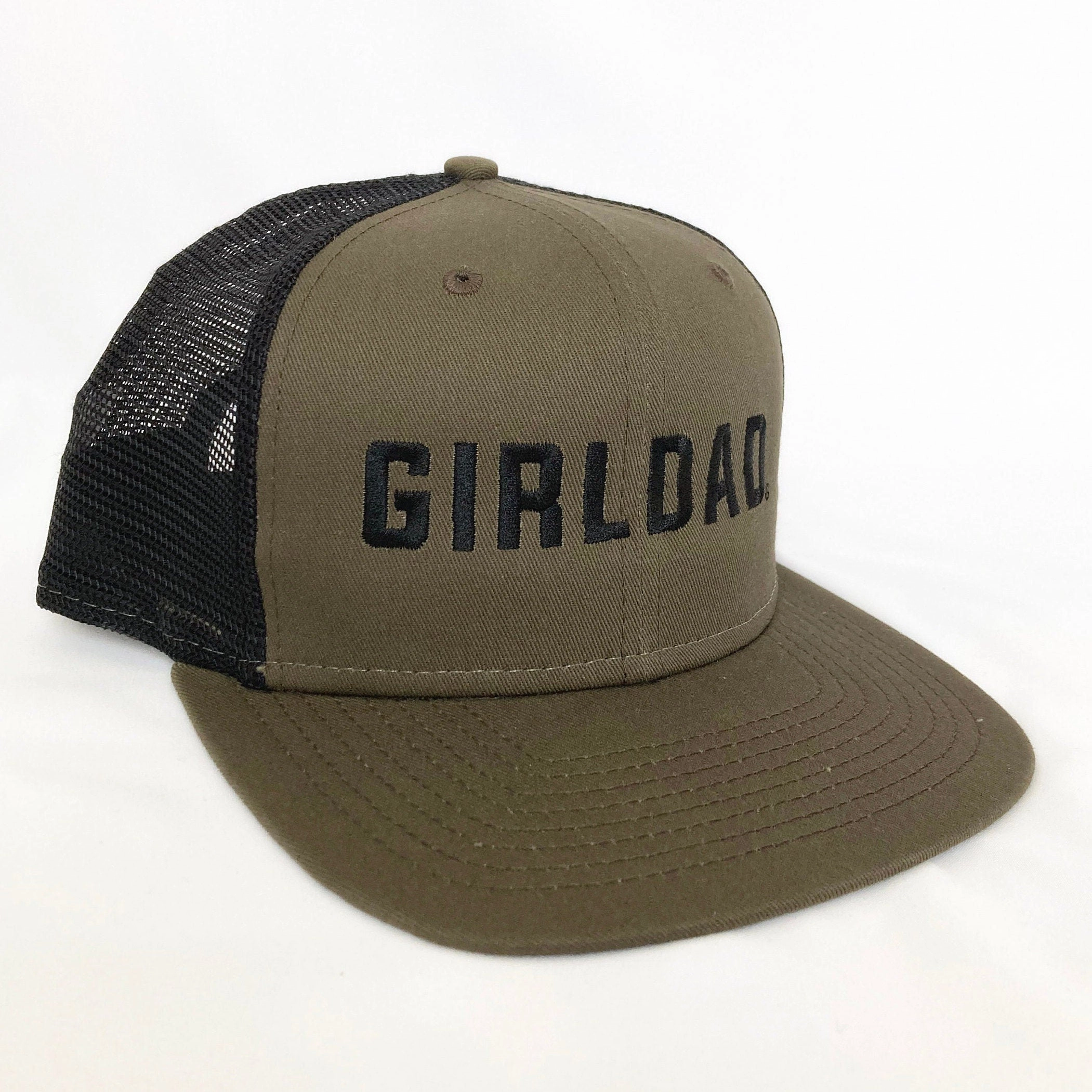 Girldad? Olive/Black Full Logo Embroidered Trucker Hat